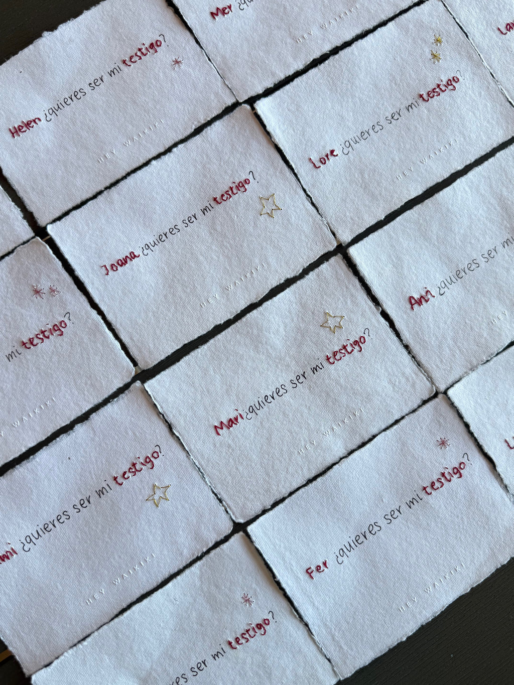 Tarjetas bordadas a mano